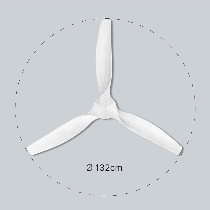 Ufesa Deckenventilator, 40W, 6 Geschwindigkeiten, Ultra Silent, 3 Naturholzflügel 132cm, Sommer - Wi