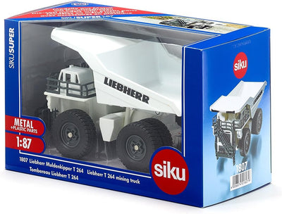 siku 1807, Liebherr T 264 Muldenkipper, 1:87, Metall/Kunststoff, Kippbare Mulde, Weiss Liebherr T 26