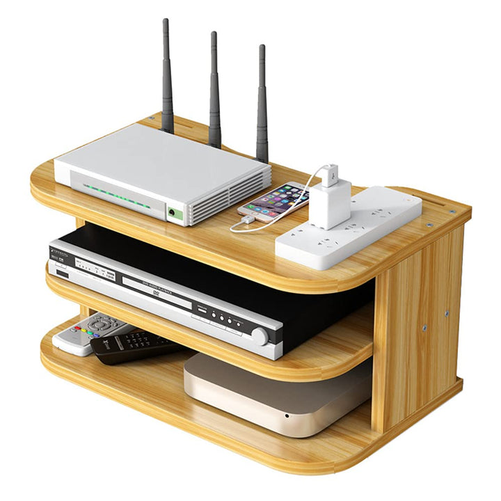 Hggzeg WiFi Router Aufbewahrungsbox Schwebende Regale TV Set-Top-Rack, Wandmontage mehrschichtige Ka