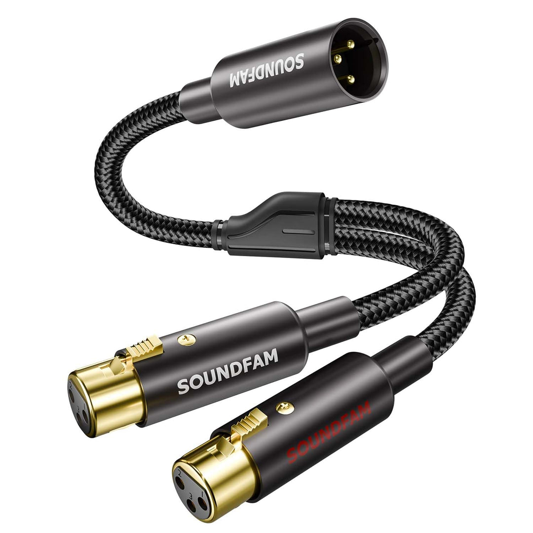 XLR Splitter Kabel 0.5M, Professional XLR Y Splitter 1 Stecker Auf 2 Buchsen 3-Pol Balanciertes Mikr