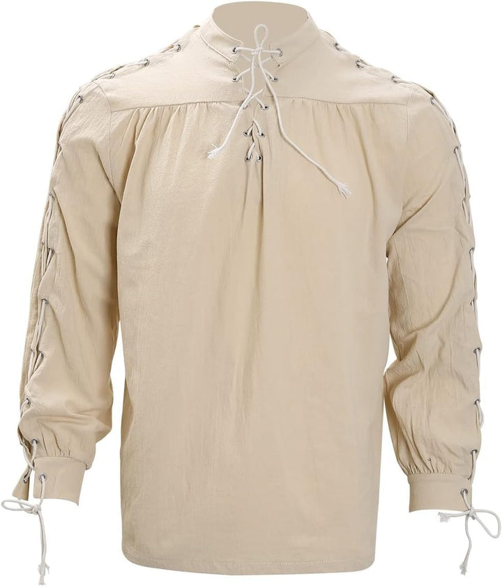 BaronHong Herren Piratenhemd Wikinger Steampunk Retro Renaissance Mittelalter Gothic Viktorianisch H