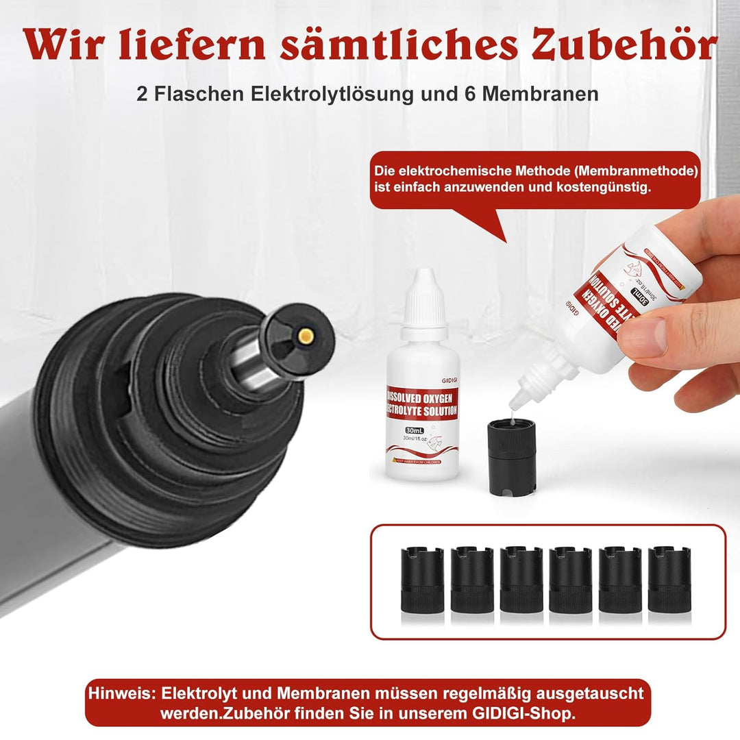 Sauerstoffmessgerät-Testkit, Teichsauerstofftester, DO-Messgerät mit austauschbarer Membrankappe, sa