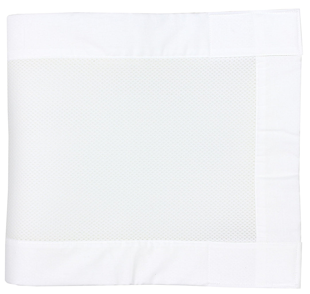 TupTam Gitterstäbe Schutz Netz Babybett Nestchen 3D Mesh 2er Pack, Farbe: Weiss, Grösse: ca. 128 x 3
