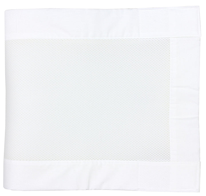 TupTam Gitterstäbe Schutz Netz Babybett Nestchen 3D Mesh 2er Pack, Farbe: Weiss, Grösse: ca. 128 x 3