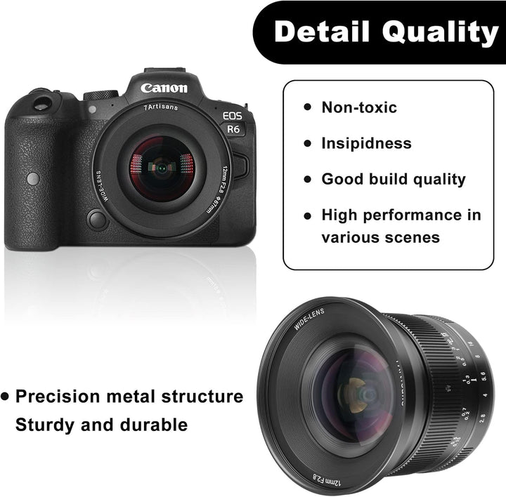 7artisans 12 mm F2.8 Mark Ⅱ Ultra-Weitwinkel APS-C Manueller Fokus Prime Objektiv kompatibel für Can