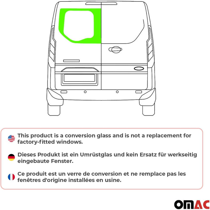 Heckflügeltür kompatibel mit Ford Transit Custom 2013-2023 Links L1-L2 Hinten Auto Schwarz L1/L2 Lin