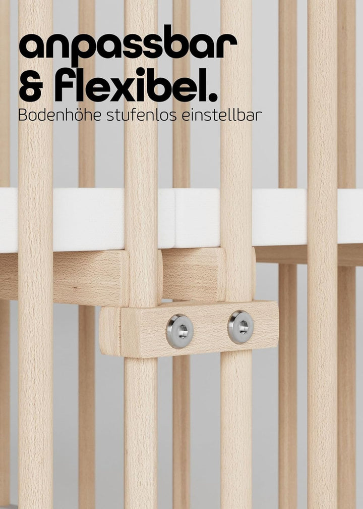 Sämann Laufstall faltbar Baby 100x100 cm mit Cloud Air Matratze | stufenlos höhenverstellbar | Laufg