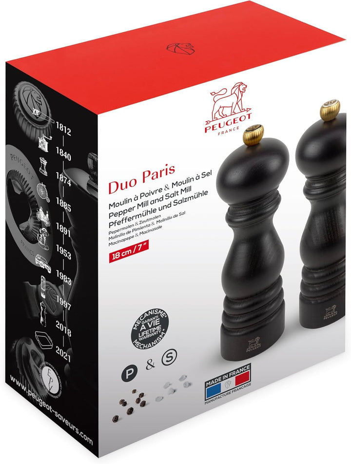 Peugeot 2/870418/1 Salz- und Pfeffermühlenset Paris schokolade, 18 cm