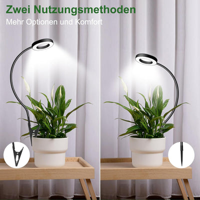 Wolezek Pflanzenlampe LED Vollspektrum, Pot Clip Grow Light, zwei Installationsoptionen Pflanzenlich