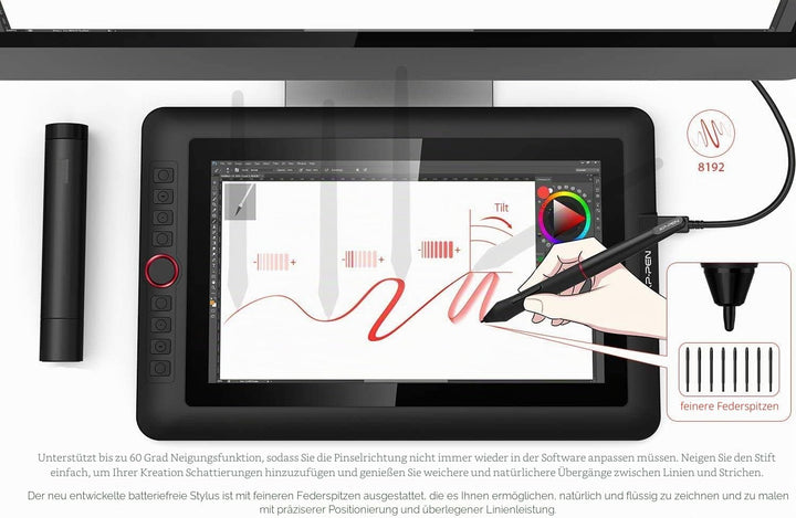 XP-PEN Artist 13.3 Pro - 13,3 Zoll Full-Laminiertes IPS-Display Dial Button & Express Keys für Kunst