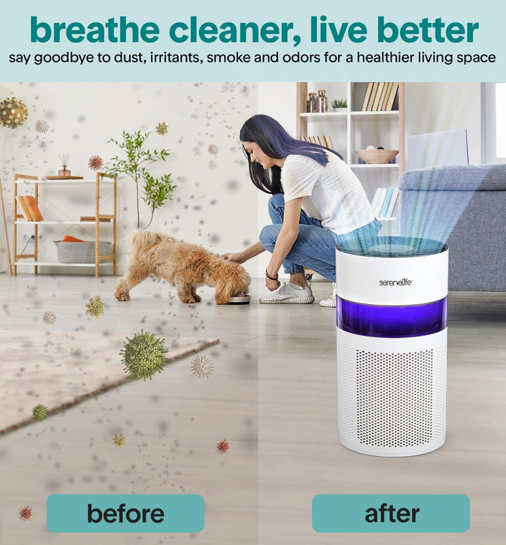 SereneLife Luftreiniger- mit HEPA 13 Filter für Zuhause Schlafzimmer, Luftfilter Allergiker mit Arom
