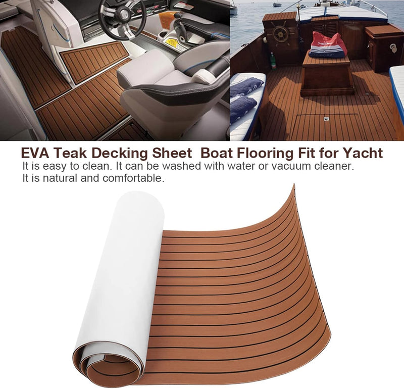 SOULONG Schaum Teak Bodenbelag Fussboden Teak Selbstklebend Matt Yacht Fit für Yacht und Wohnmobil,