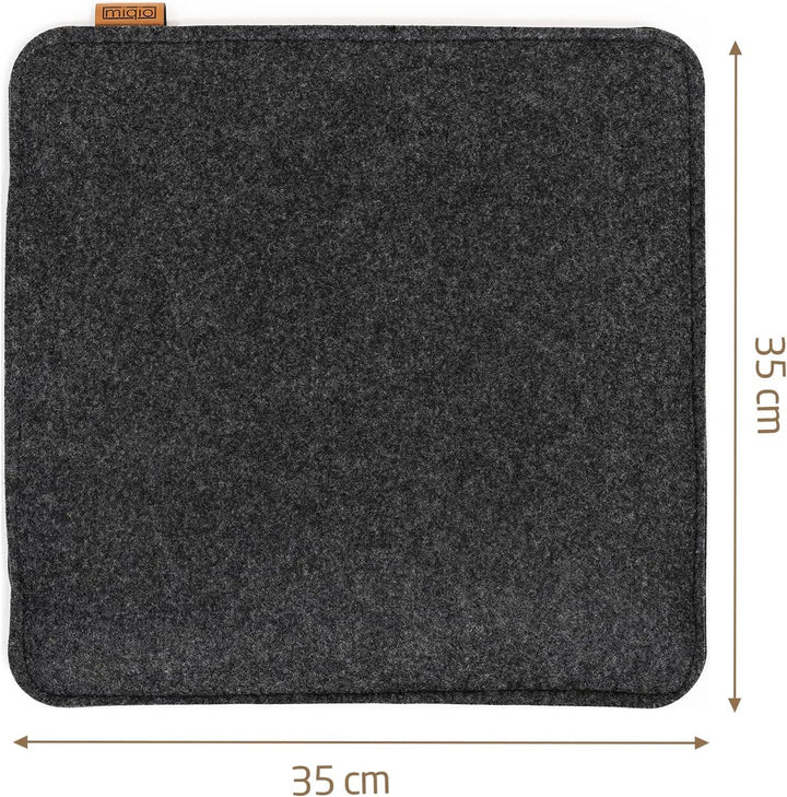 Miqio Design Filz Sitzkissen Eckig mit Antirutschnoppen | 35cm | 2er-Set | Indoor und Outdoor | Nach