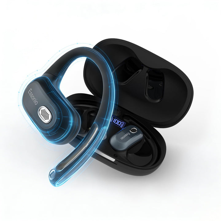 Over-Ear-Kopfhörer mit Ohrbügel, direktionaler Sound, Bluetooth 6.0, Ausdauer, zweilagiges Silikon,