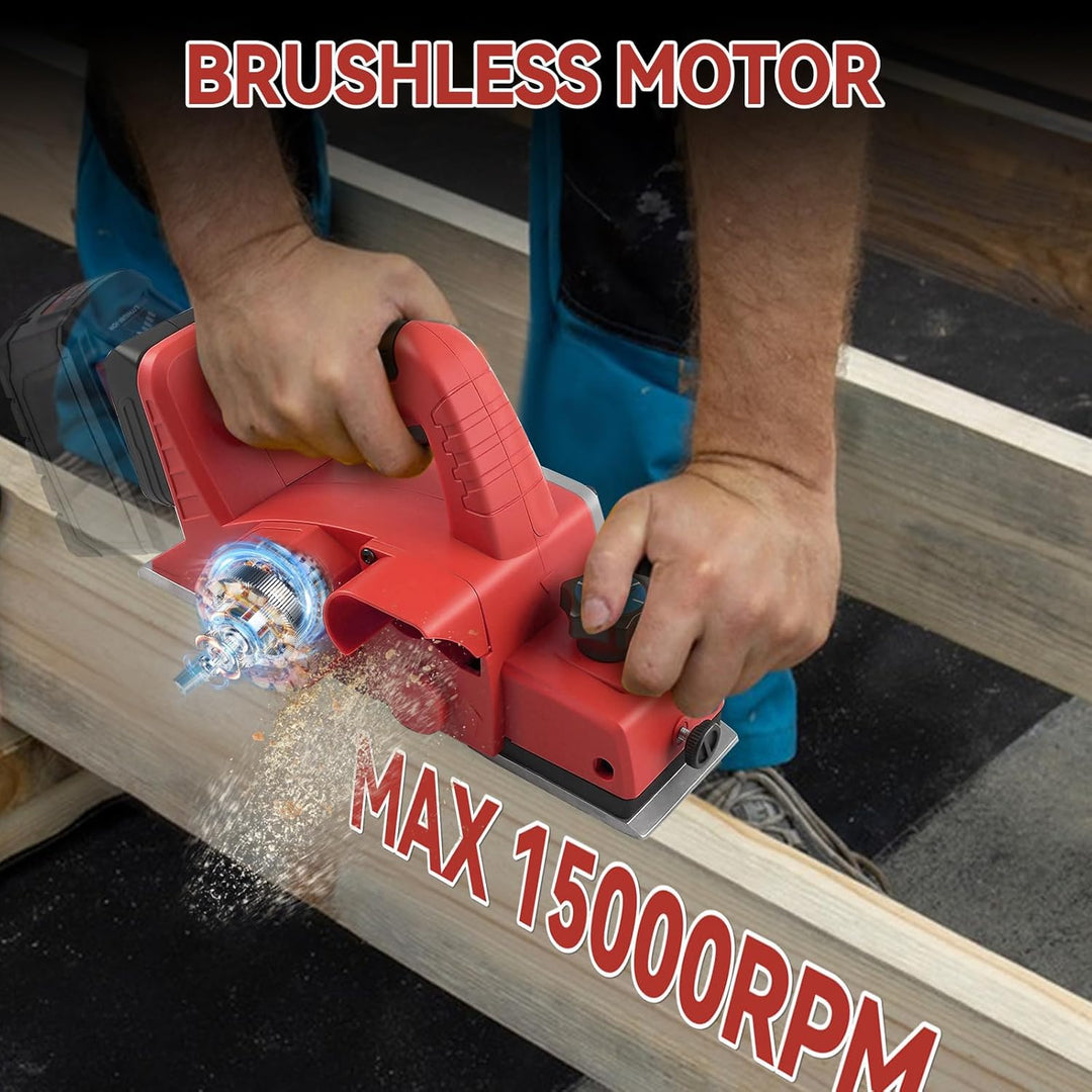 Kabellose elektrische Hand-Planer kompatibel mit Milwaukee 18V Batterie, 15000RPM bürstenlose Power