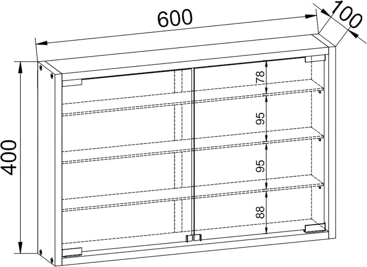 VCM 912946 Vitrine Wandvitrine Sammlervitrine Wandregal Hängeregal Hängevitrine Schaukasten Holz Buc