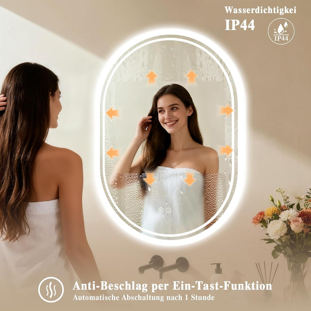 Badspiegel-mit-Beleuchtung - Badezimmerspiegel LED Badezimmer Spiegel mit Beleuchtung Beschlagfrei,