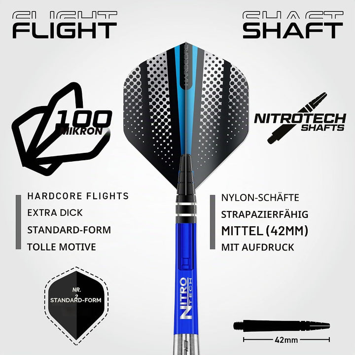 RED DRAGON Razor Edge Series Dartpfeile Tungsten Profi Steel Darts mit Flights und Schäfte 20G 3, 20