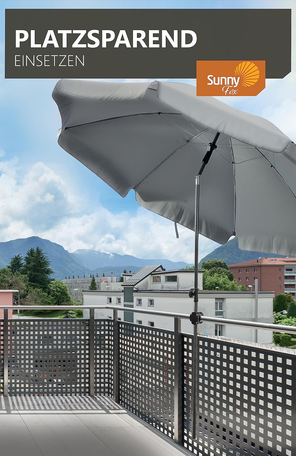 4smile Sonnenschirmhalter Balkongeländer – Aluminium Sonnenschirm Balkon Halterung - Schirmhalterung
