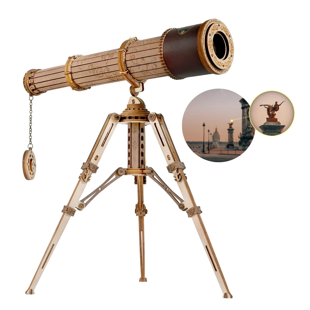 ROBOTIME 3D Teleskop Holzpuzzle Holzmodellbausätze knobelspiele für Erwachsene zum Bauen Ihres eigen