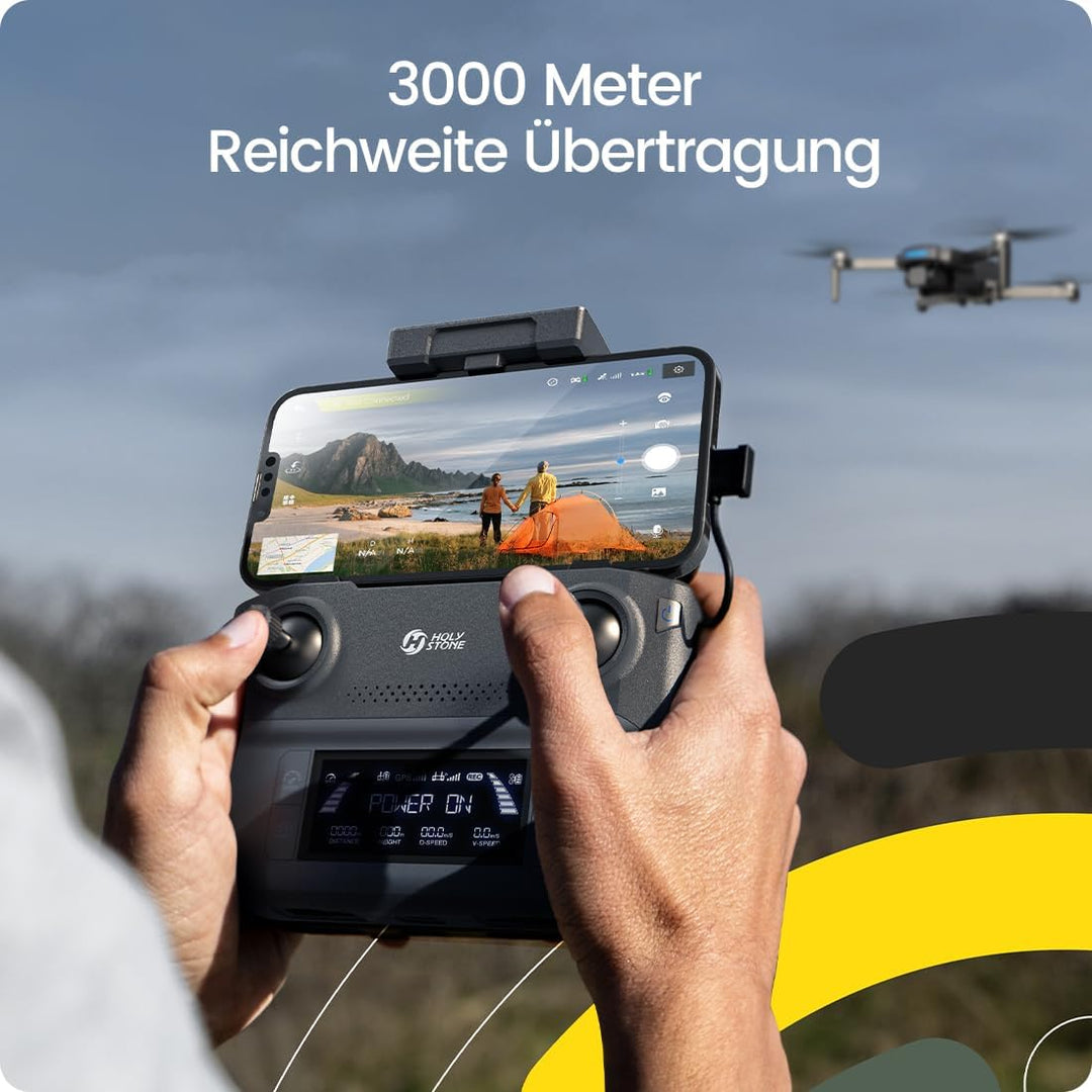 Holy Stone GPS Drohne mit 40 Min Flugzeit (2 Akkus), 4K Kamera, Auto-RTH, 5GHz WiFi bis 3000 m, unte
