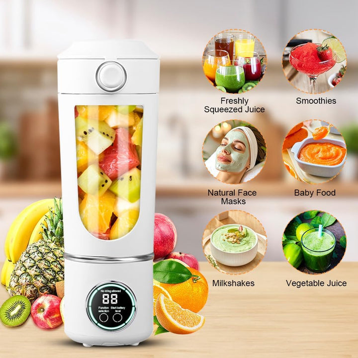 700 ml Tragbarer Mixer, Wiederaufladbarer Kleiner Entsafter, Smoothie Maker mit 12 Rostfreien Klinge