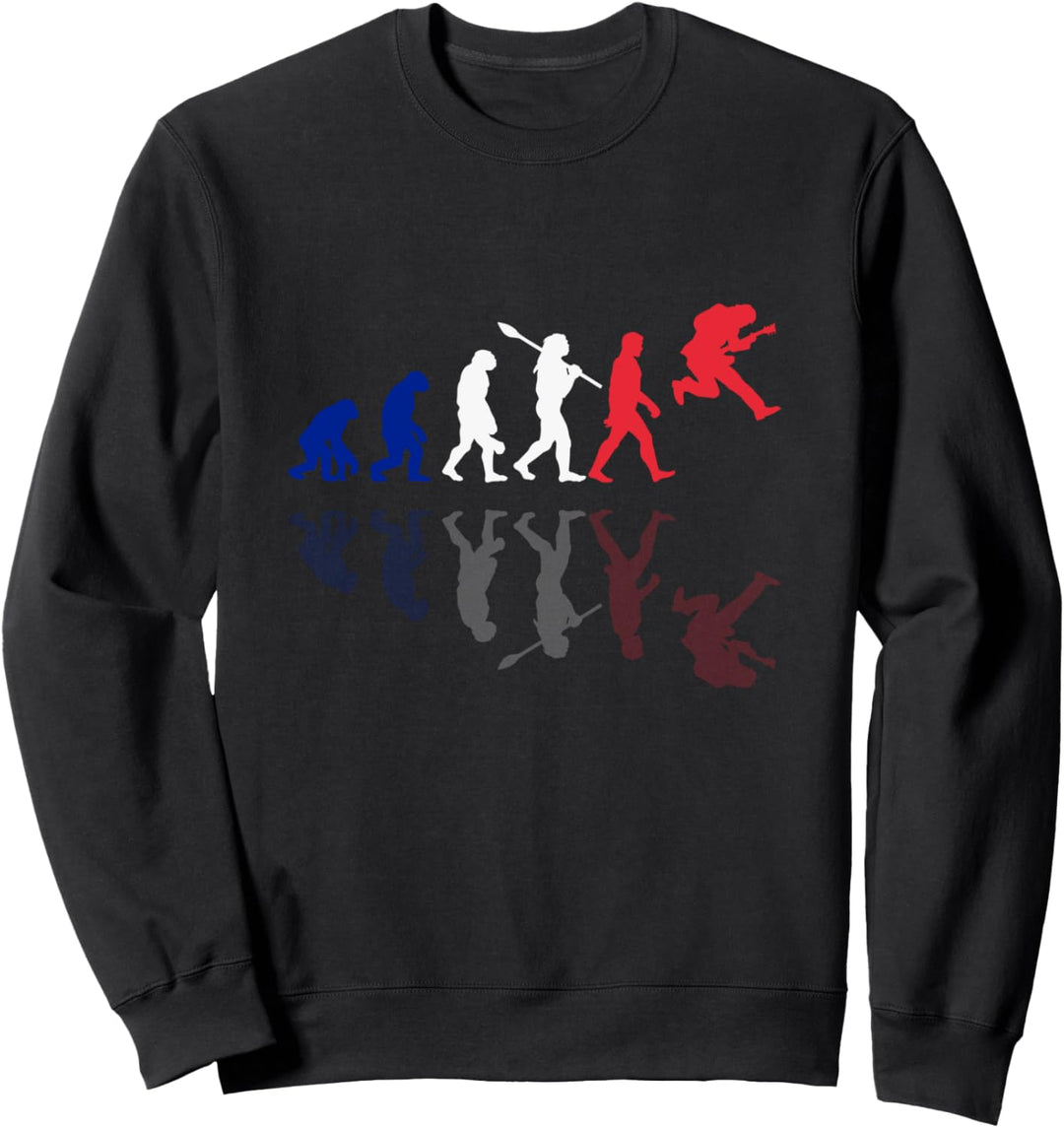 Human Evolution Guitar Band Sun Vintage Gitarrist Sweatshirt