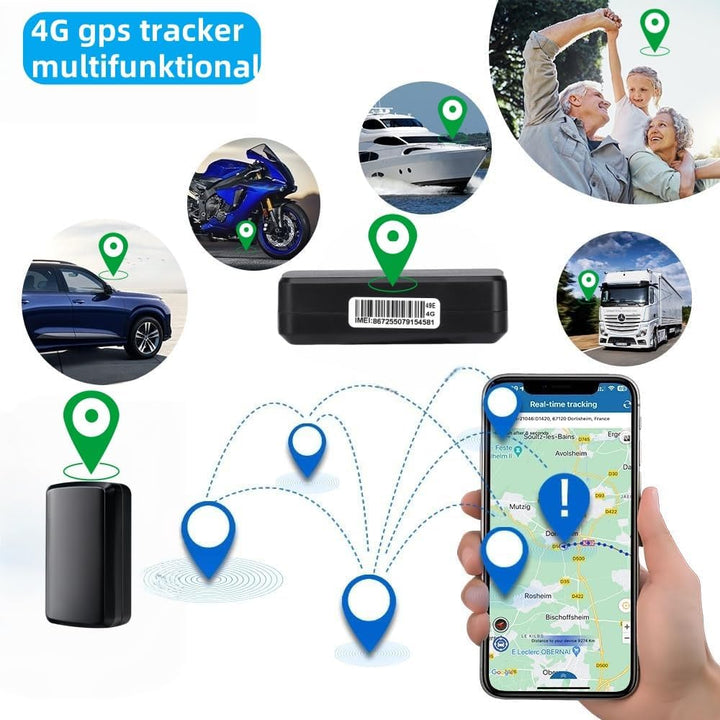 GPS Tracker Car Without Subscription - 90 Days Standby, 5 Second Position Update, 4200 mAh Battery,