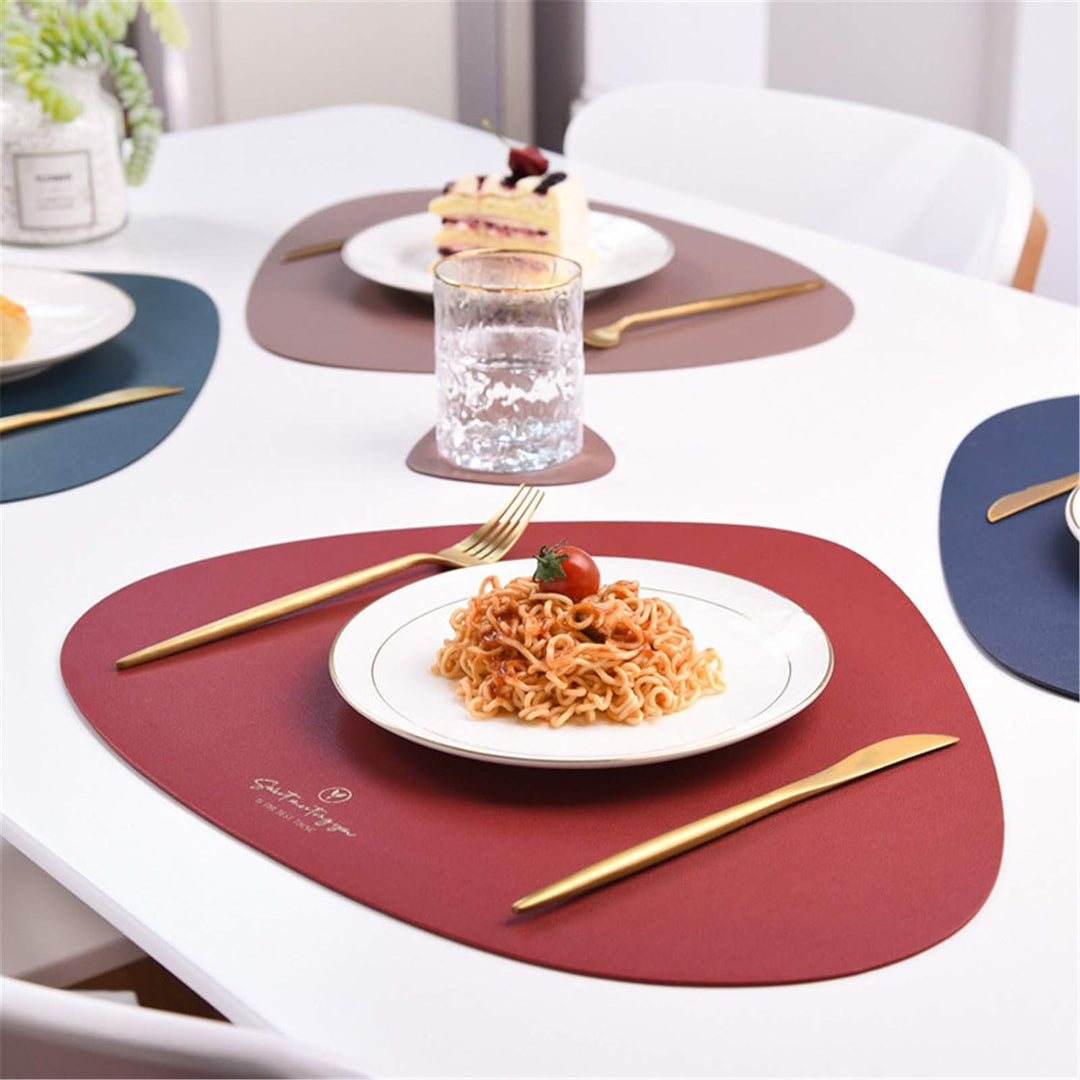 4er Set/6er Set Platzsets und Untersetzer Dreieck Oval Leder Tischset Wassertropfen Abwischbar Tisch