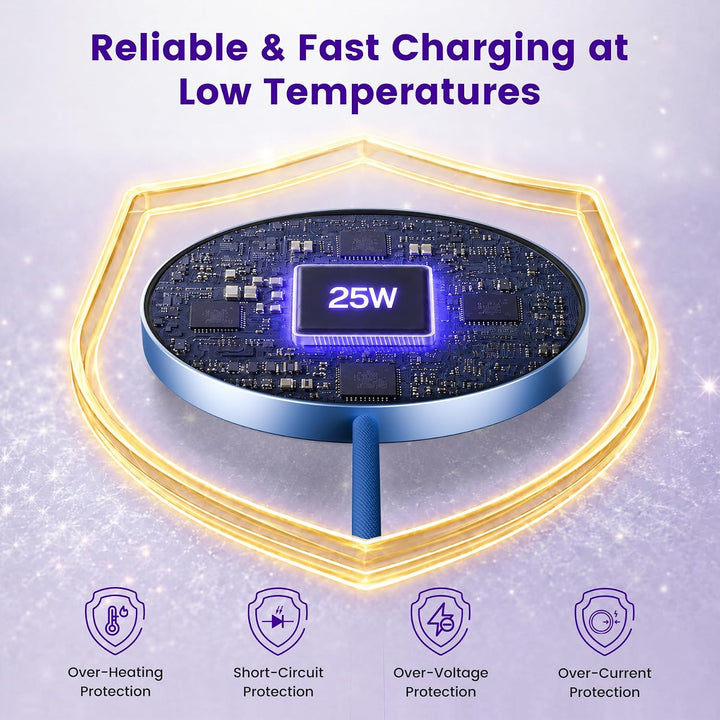 25 W magnetisches kabelloses Ladegerät: Qi2.2 Qi2 Schnellladepad für iPhone 17, 16, 15, 14, 13, 12 P
