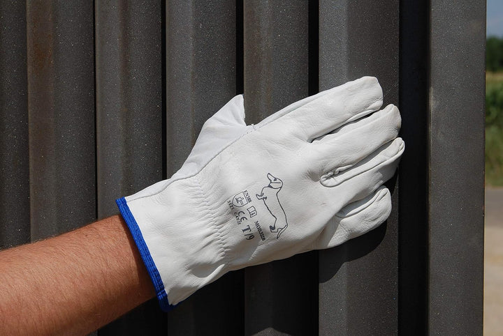 Ruvigrab - Packung mit 12 Paar Arbeitshandschuhe aus natürlichem Blumenleder | Gartenhandschuhe aus