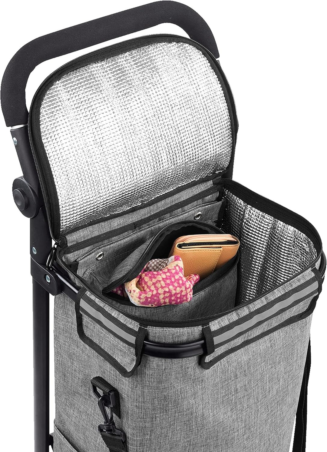 Maximex Einkaufs-Trolley Thermo & Comfort, Platzsparender Trolley mit leichtgängigen Rollen, abnehmb