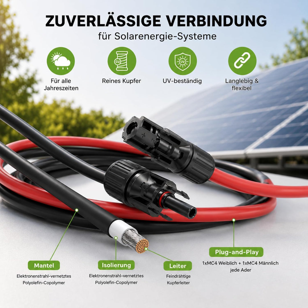 Offgridtec 8m 6mm² Solar-Verlängerungskabel mit Solarstecker, 8m