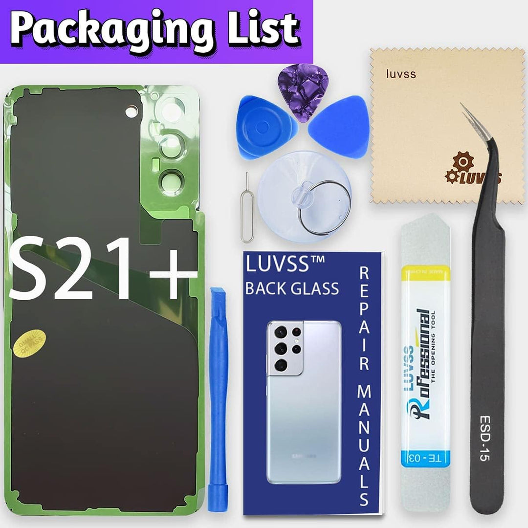 LUVSS Akkudeckel für Samsung Galaxy S21+ Plus Rückseite Glas Deckel Original Backcover Ersatz Repara