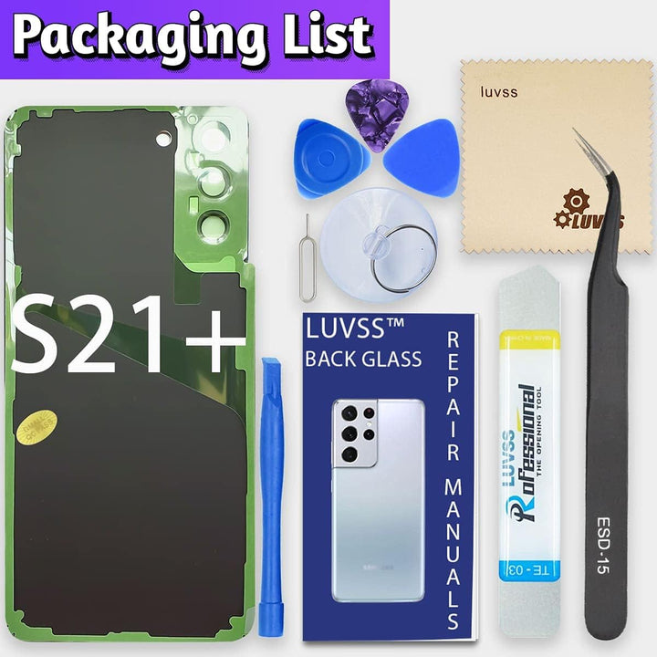 LUVSS Akkudeckel für Samsung Galaxy S21+ Plus Rückseite Glas Deckel Original Backcover Ersatz Repara