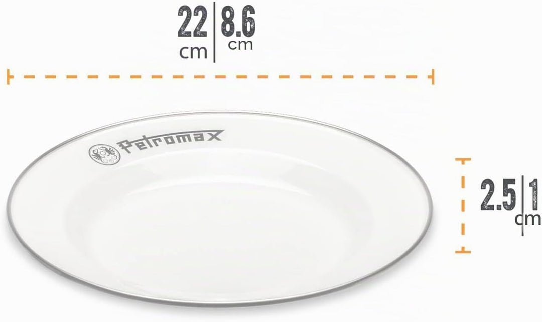 Petromax Emaille Borden Set - Wit Weiss 22,5 cm, Weiss 22,5 cm