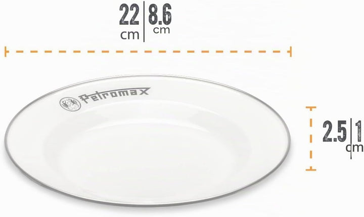 Petromax Emaille Borden Set - Wit Weiss 22,5 cm, Weiss 22,5 cm