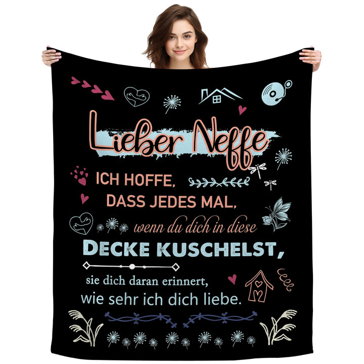 Original Geschenk Lieber Neffe Ich Hoffe Dass Jedes Mal Wenn Du Dich In Diese Decke Kuschelst Sie Di
