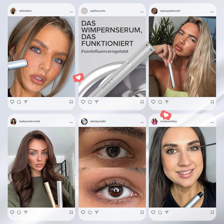 NYK1 Intensives Wimpernserum Ohne Hormone (XL - 8ml) LashForce Wimpern Serum Für Mehr Länge Und Volu