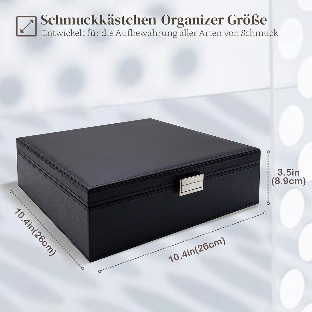 ProCase Schmuckschatulle Damen Leder, Schmuckkästchen mit 2 Ebenen Schmuckkasten Schmuckkoffer Schmu