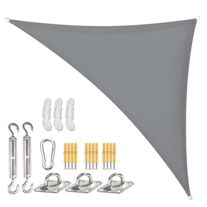 Sunal Sonnensegel Dreieckig 3x4x5m mit Befestigung Set,PES Polyester Wasserdicht,inkl Befestigungsse