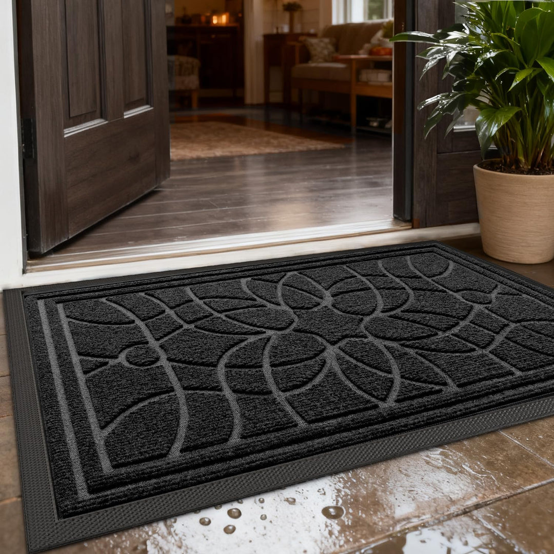 DEXI Fussmatte Aussen rutschfest 44×75 cm,Schmutzfangmatte Outdoor Waschbar,wetterfest Fussmatte aus