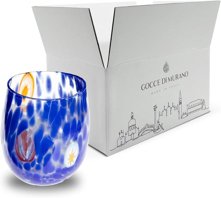 Gocce di Murano Wassergläser, hergestellt nach der Tradition der Murano-Handwerker, mundgeblasenes u