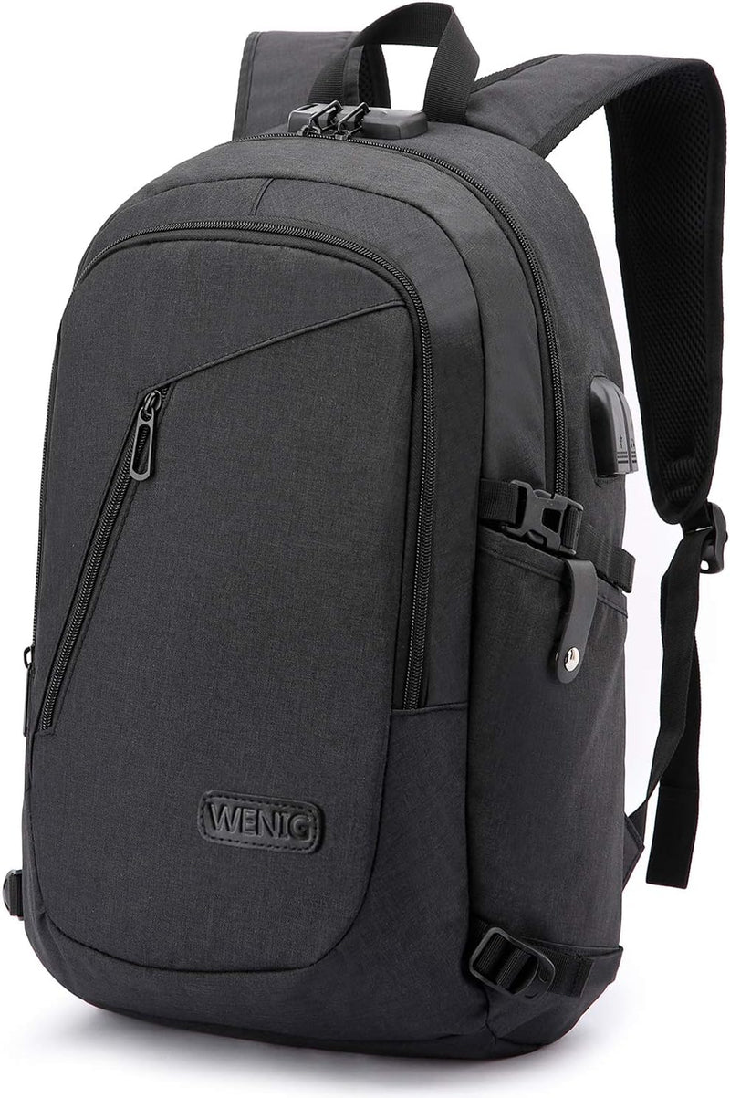 WENIG Laptop Rucksack Herren Anti-Diebstahl Laptoptasche 15.6 Zoll für Arbeit mit USB Ladeanschluss