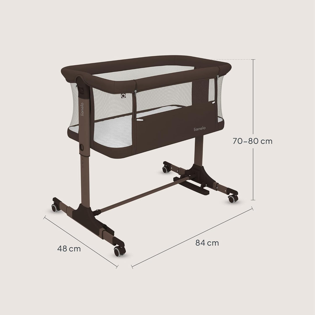 Lionelo Pari Beistellbett 3in1, 6-Fach höhenverstellbar mit Neigungsverstellung für Boxspringbett, a
