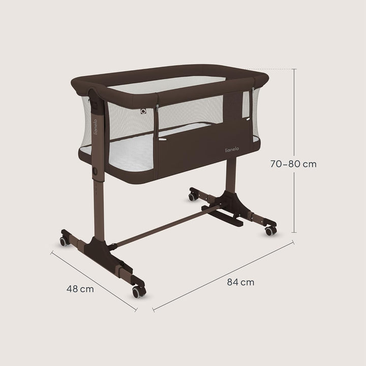 Lionelo Pari Beistellbett 3in1, 6-Fach höhenverstellbar mit Neigungsverstellung für Boxspringbett, a