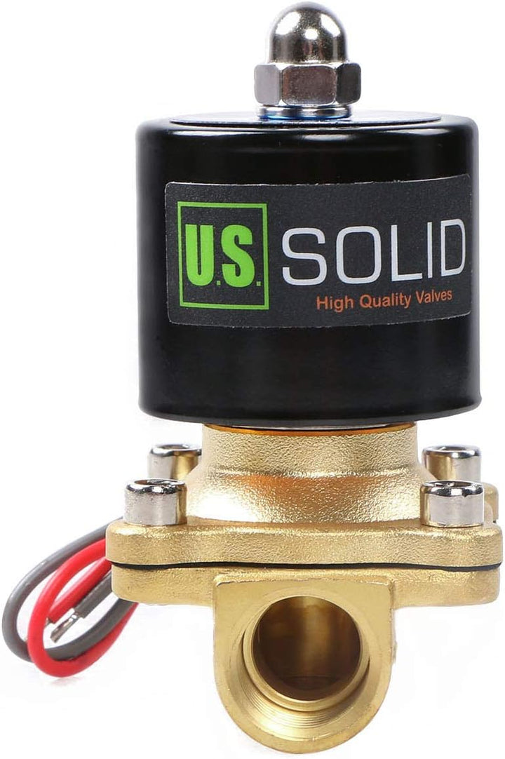 U.S. Solid 1/2" G 24V AC Messing Magnetventil Direktgesteuert für Wasser Luft Gas Öl NC Brass Soleno