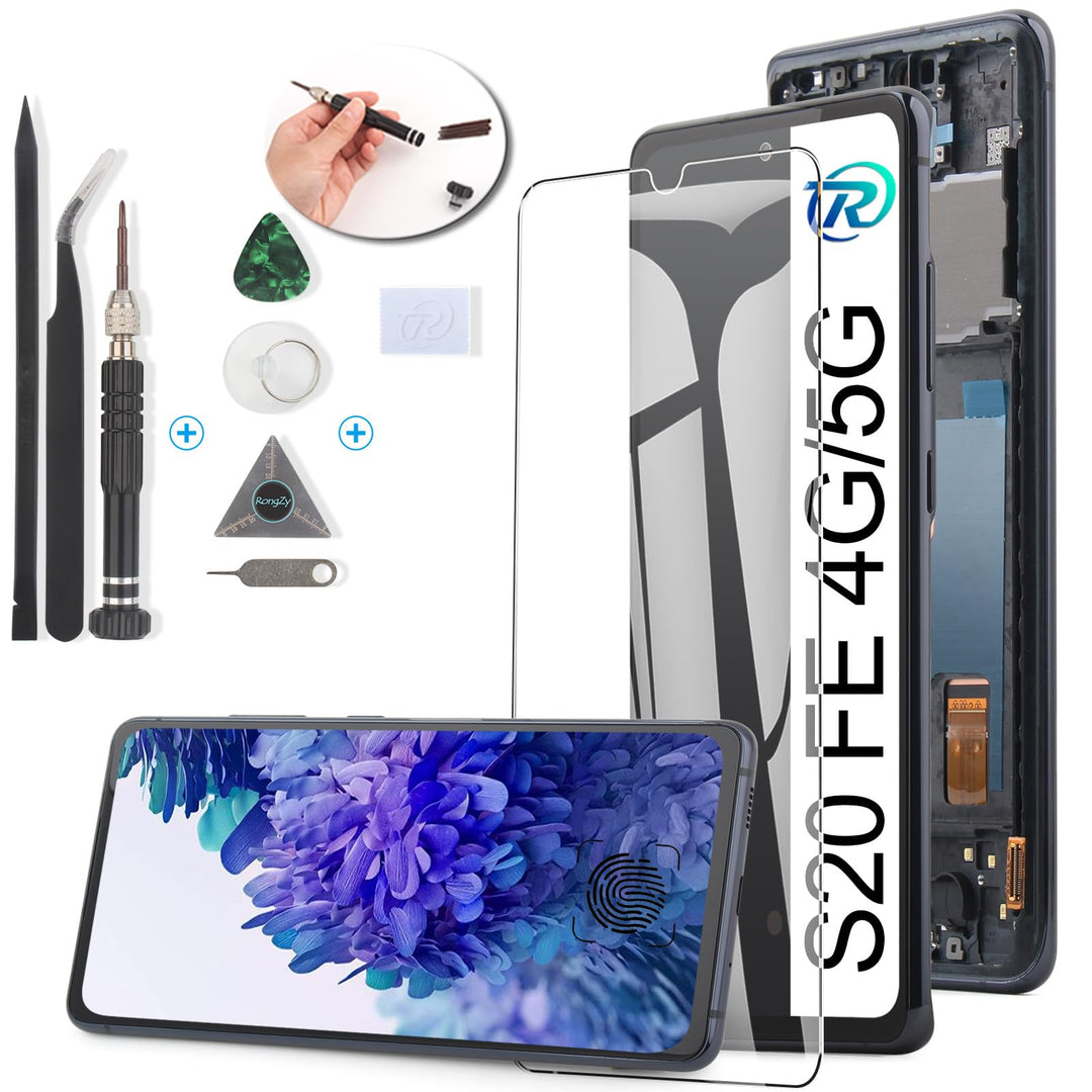 RongZy AMOLED Display für Samsung Galaxy S20 FE/S20 FE 5G LCD Bildschirmersatz Digitizer Touchscreen