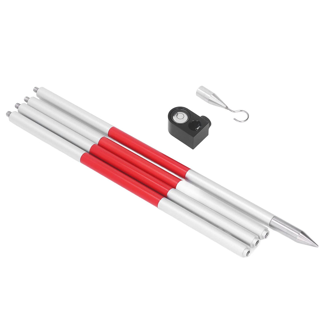 Prismenstab, 4 Abschnitte, Universelles 1 4-Zoll-Gewinde, Vermessungsstab aus Aluminium-Totalstation
