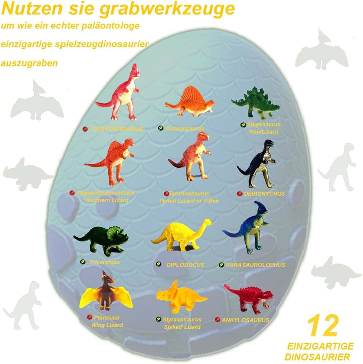 Dino Eier Zum Ausgraben, 12 Stück Dinosaurier Ausgrabungsset Fossilien Ausgrabungsset Kinder Klassen